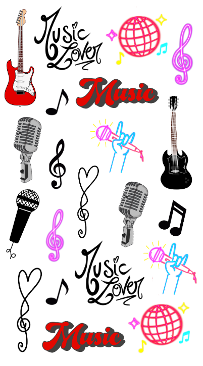 Planche de stickers "Musique"